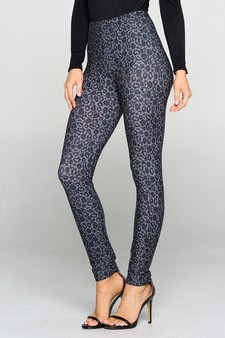 Women's Classic Leopard Print Peach Skin Leggings style 2