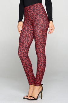 Women's Classic Leopard Print Peach Skin Leggings style 2