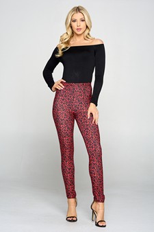 Women's Classic Leopard Print Peach Skin Leggings style 5