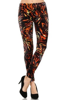 Lava printed Stretch Velour leggings style 2