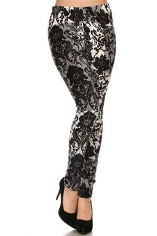 Velour-printed stretch velour Leggings style 2