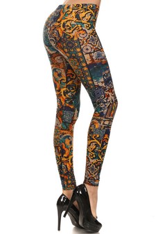 Da Vinci Velour Print Leggings style 2