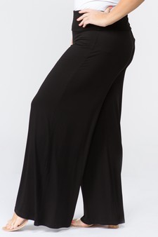 **NY only**  Lady's Mid Rise Wide Leg Pants with Foldable Waistband style 3