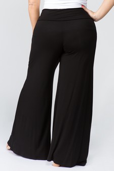**NY only**  Lady's Mid Rise Wide Leg Pants with Foldable Waistband style 4