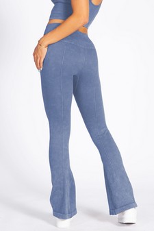 Women's Stone Washed Ribbed Yoga Pants style 3