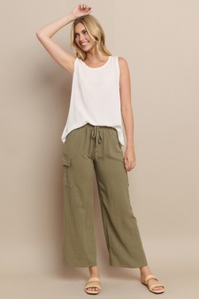 Women's Linen Cargo Pants (XL only) style 7