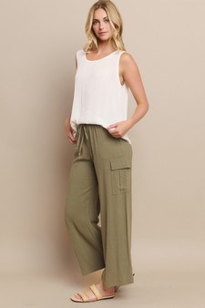 Women's Linen Cargo Pants style 5