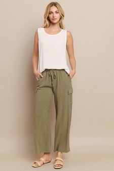 Women's Linen Cargo Pants style 6