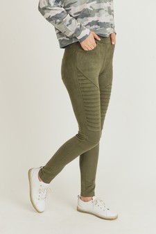Women's Faux Suede Moto Skinny Pants style 3
