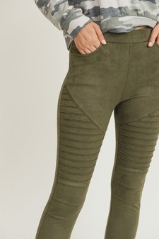 Women's Faux Suede Moto Skinny Pants style 8