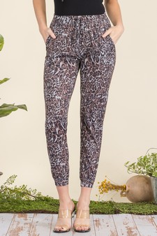 Women’s Cheetah Print Drawstring Joggers style 2