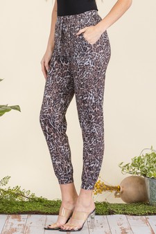 Women’s Cheetah Print Drawstring Joggers style 3