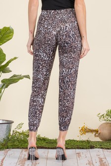 Women’s Cheetah Print Drawstring Joggers style 4