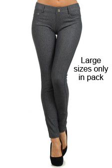 Women's Cotton-Blend 5-Pocket Skinny Jeggings (Large Packs Only)