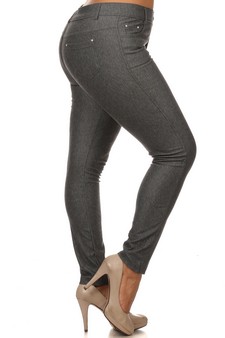 Women's Classic Solid Skinny Jeggings (XL Only) style 2