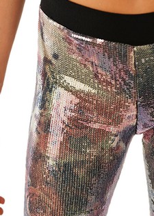 Lady's Fashion Designed The Rose Sequin Legging style 2