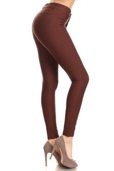 Lady's Mid Rise Ponte Knit Skinny Pants (Small only) style 2