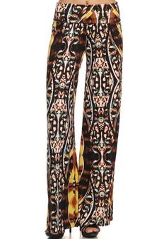 (3pcs Small) Lady's Printed Palazzo Pants style 3