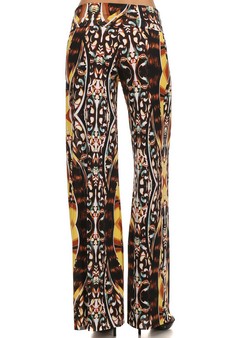 (3pcs Small) Lady's Printed Palazzo Pants style 4