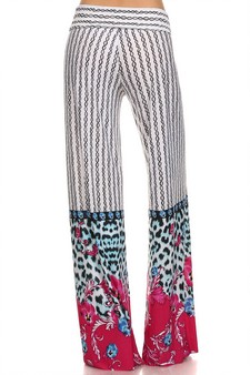 Blk&wht w-Blue Cheetah border- Palazzo Pants style 4