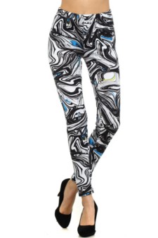 Wavy Psychedelic Printed Leggings style 2