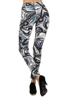 Wavy Psychedelic Printed Leggings style 3