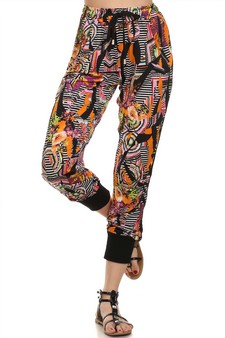 Lady Printed Jogger Pants M:3 L:3 style 2