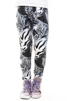 Kid's Velour Printed Leggings style 2