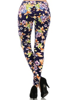 Vintage Floral printed-Stretch Velour Leggings style 4