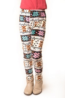 Kid's Velour Printed Leggings style 2