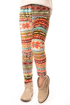 Kid's Velour Printed Leggings style 2