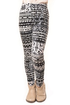 Kid's Velour Printed Leggings style 2