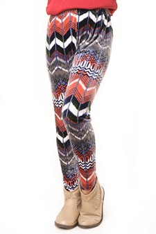 Kid's Stretch Velour Printed Leggings style 2