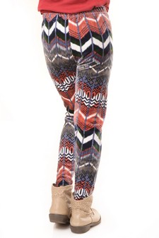 Kid's Stretch Velour Printed Leggings style 3