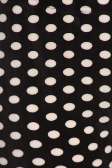 Kid's Black & White Polka Dot Velour Leggings style 4