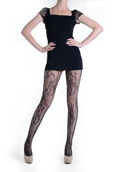 Lady's Honeycomb Mesh and Twigs Fashion Designed Fishnet Pantyhose style 4