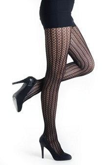 Lady's Vertical Braid Locks Fashion Designed Fishnet Pantyhose style 2