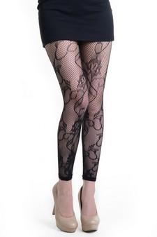 Lady's Roseland Fashion Designed Fishnet Footless Fishnet Tights style 2