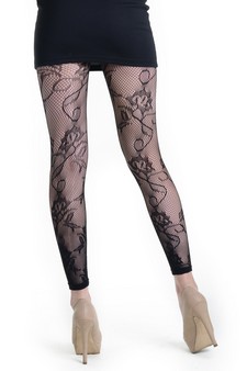 Lady's Roseland Fashion Designed Fishnet Footless Fishnet Tights style 3