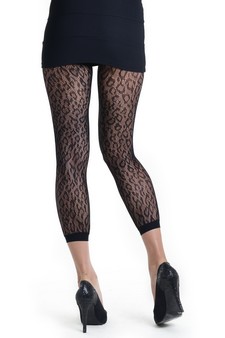 Lady's Leopard Animal Fashion Designed Fishnet Capri Tights style 3