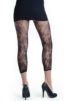 Lady's Alchymist Fashion Designed Fishnet Capri Tights style 3