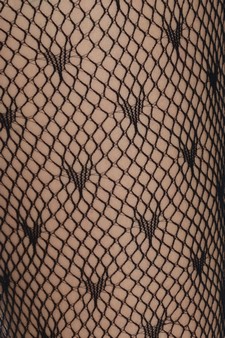 Lady's Mini Hearts Fashion Designed Fishnet Capri Tights style 4