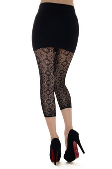 Lady's Circle Geometric Fishnet Capri Tights style 3