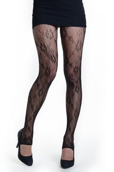 Lady's Roxanne Rose with  Fashion Designed Footless Fishnet Tights