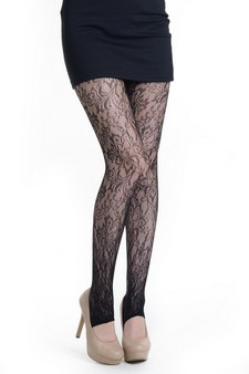 Lady's Pointsettia Fashion Designed Stirr-up Fishnet Tights style 2