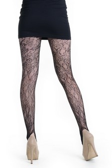 Lady's Pointsettia Fashion Designed Stirr-up Fishnet Tights style 3