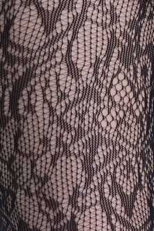 Lady's Pointsettia Fashion Designed Stirr-up Fishnet Tights style 4