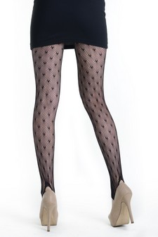 Lady's Mini Hearts Fashion Designed Stirrup Fishnet Tights style 3