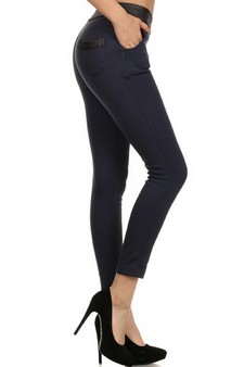 Navy Fleece Jeggings style 2