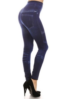 Women's Sublimation Zipper Accent Fleece Jeggings style 2